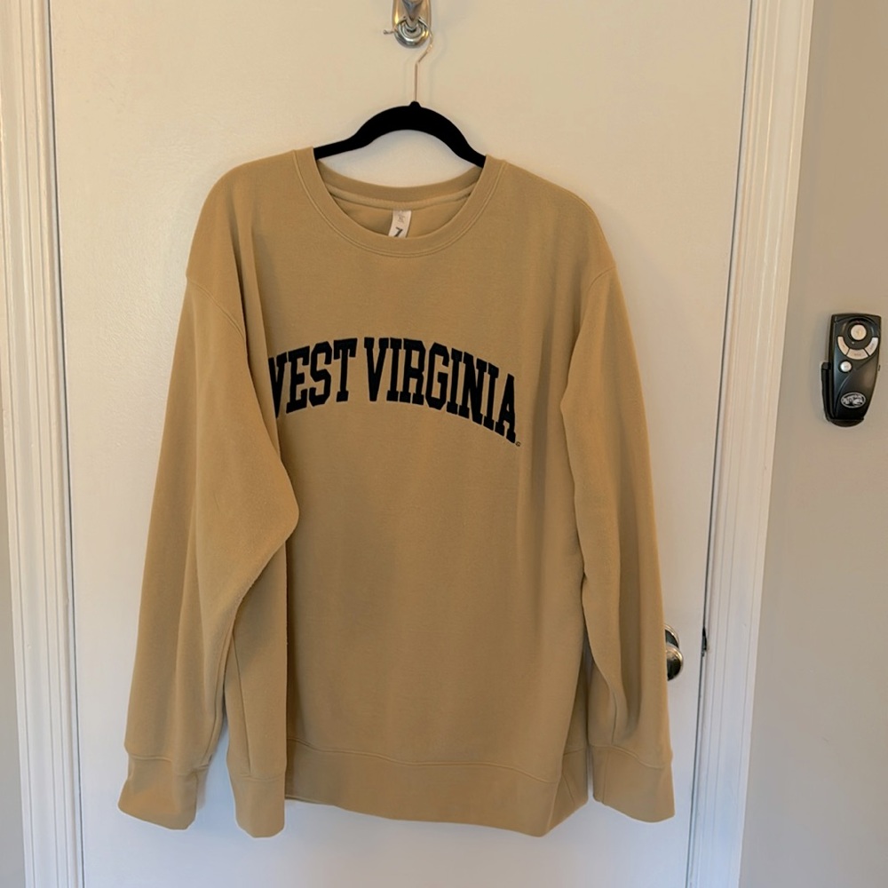Pale yellow West Virginia University Sweatshirt XL